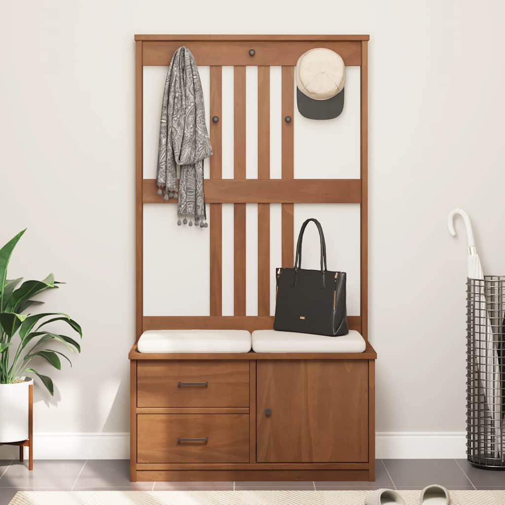 Solid Wood Pine Hall Tree SANDENS - 87x40x159.5cm