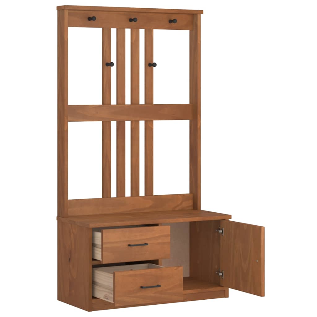 Solid Wood Pine Hall Tree SANDENS - 87x40x159.5cm