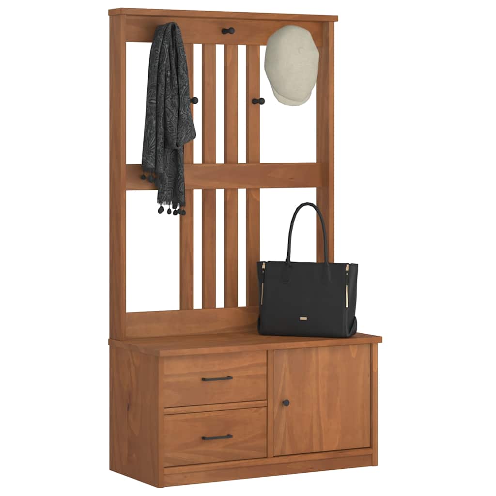 Solid Wood Pine Hall Tree SANDENS - 87x40x159.5cm