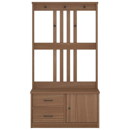 Hall Tree SANDENS 87x40x159.5cm Solid Wood Pine