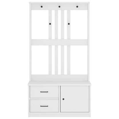 Hall Tree SANDENS White 87x40x159.5cm Solid Wood Pine