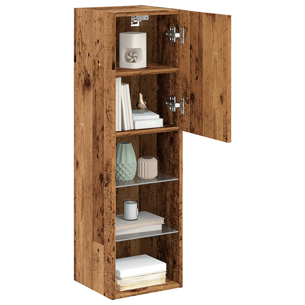 TV Cabinet with LED Lights Old Wood 30.5x30x102 cm