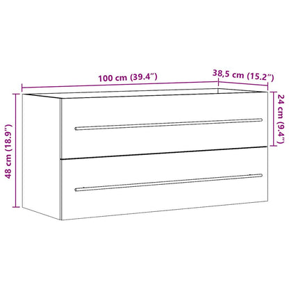 Sonoma Oak Sink Cabinet 100x38.5x48 cm - Durable Engineered Wood