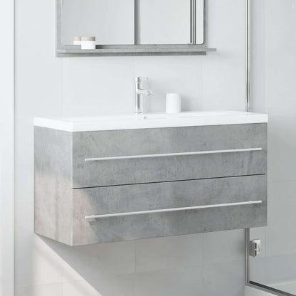 Concrete Grey Engineered Wood Sink Cabinet, 100x38.5x48 cm
