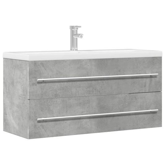 Concrete Grey Engineered Wood Sink Cabinet, 100x38.5x48 cm