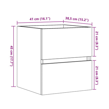 Concrete Grey Engineered Wood Sink Cabinet - 41x38.5x45 cm