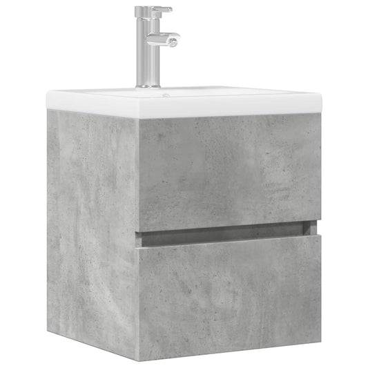 Concrete Grey Engineered Wood Sink Cabinet - 41x38.5x45 cm