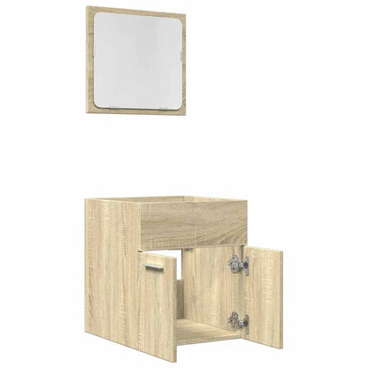 2 Piece Bathroom Furniture Set - Sonoma Oak Engineered Wood