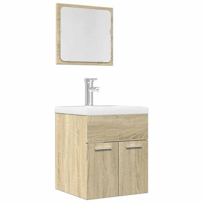 2 Piece Bathroom Furniture Set - Sonoma Oak Engineered Wood