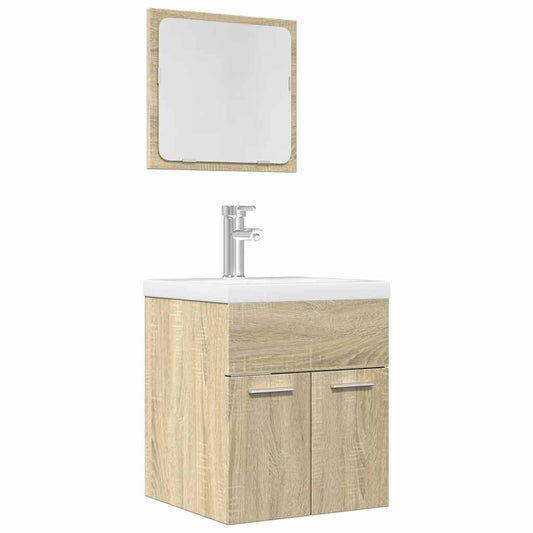 2 Piece Bathroom Furniture Set - Sonoma Oak Engineered Wood