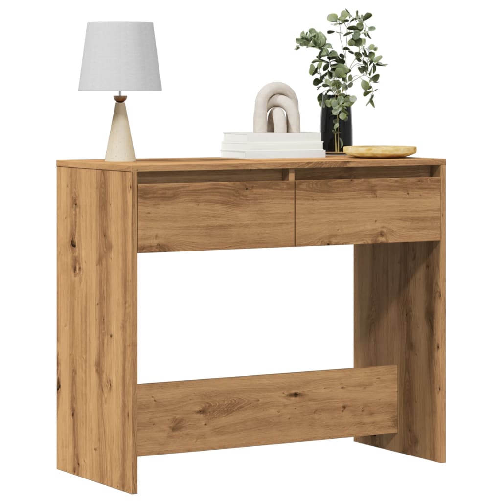 Artisan Oak Console Table 89x41x76.5 cm - Engineered Wood Elegance