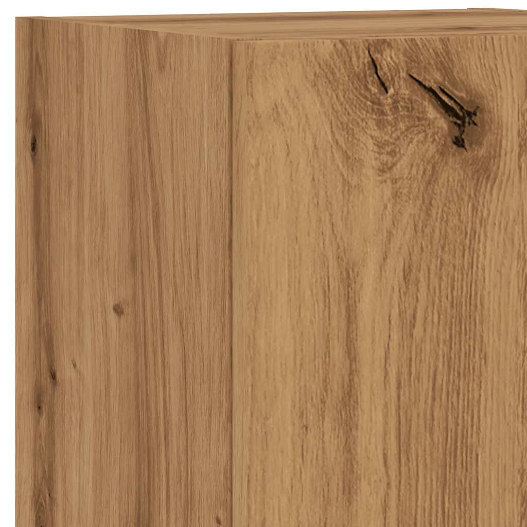 TV Cabinet with LED Lights Artisian Oak 30.5x30x102 cm