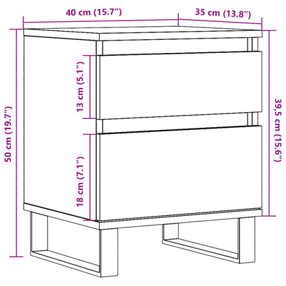 Bedside Cabinet Old Wood 40x35x50 cm Engineered Wood