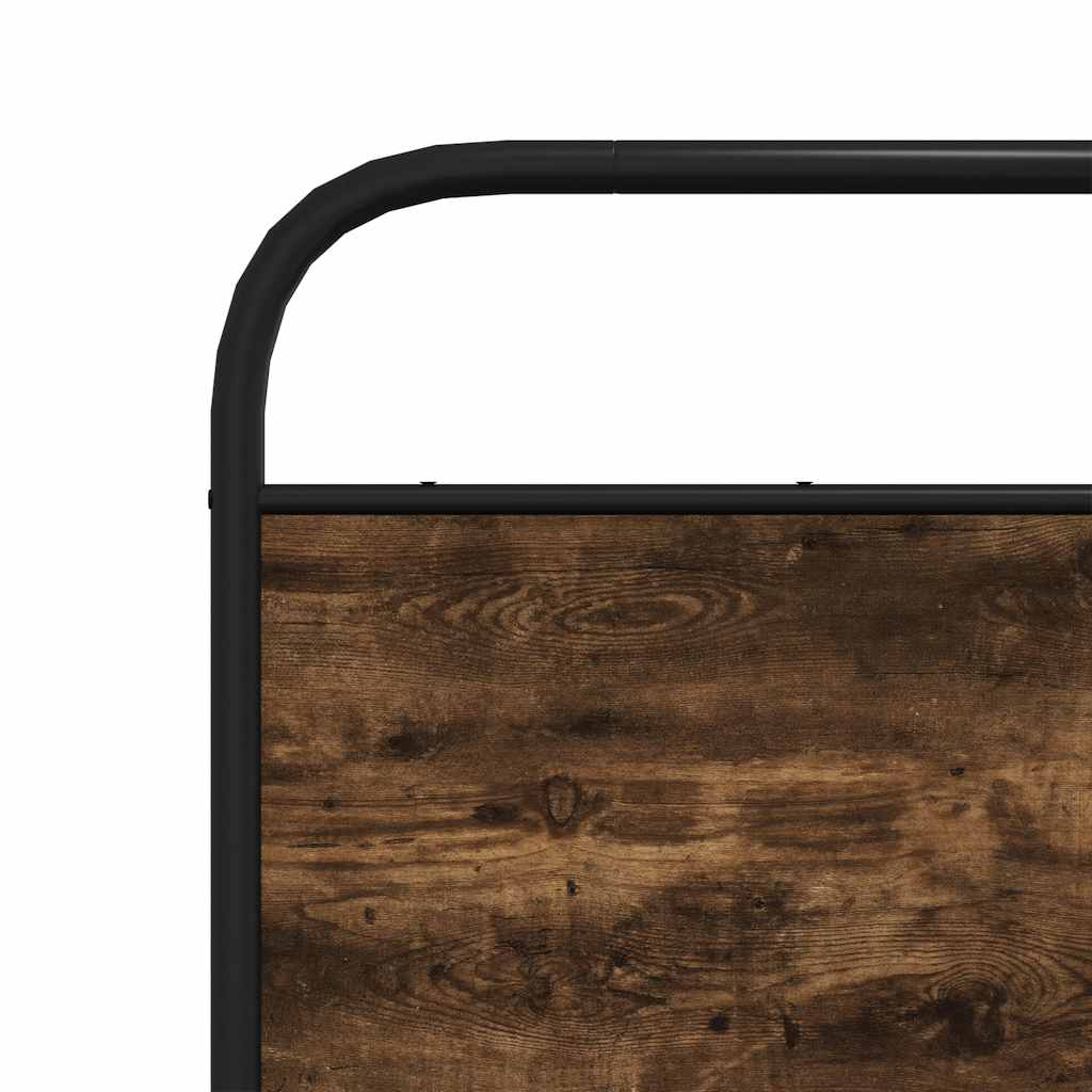 Smoked Oak Engineered Wood Small Double Bed Frame 120x190 cm