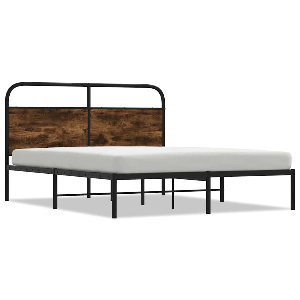 Bed Frame Without Mattress 120x200 cm Smoked Oak Engineered Wood