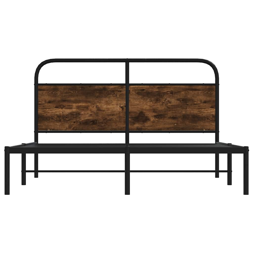 Bed Frame Without Mattress 120x200 cm Smoked Oak Engineered Wood