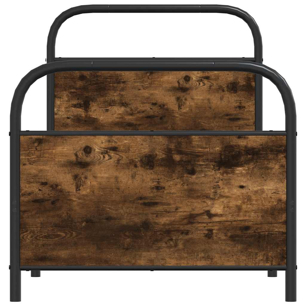 Bed Frame Without Mattress 80x200 cm Smoked Oak Engineered Wood