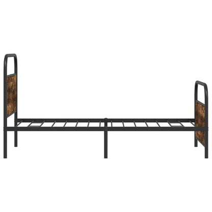 Smoked Oak Engineered Wood Bed Frame, 90x200 cm (No Mattress)