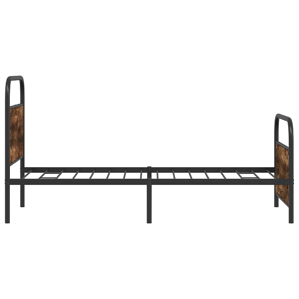 Smoked Oak Engineered Wood Bed Frame 100x200 cm (No Mattress)