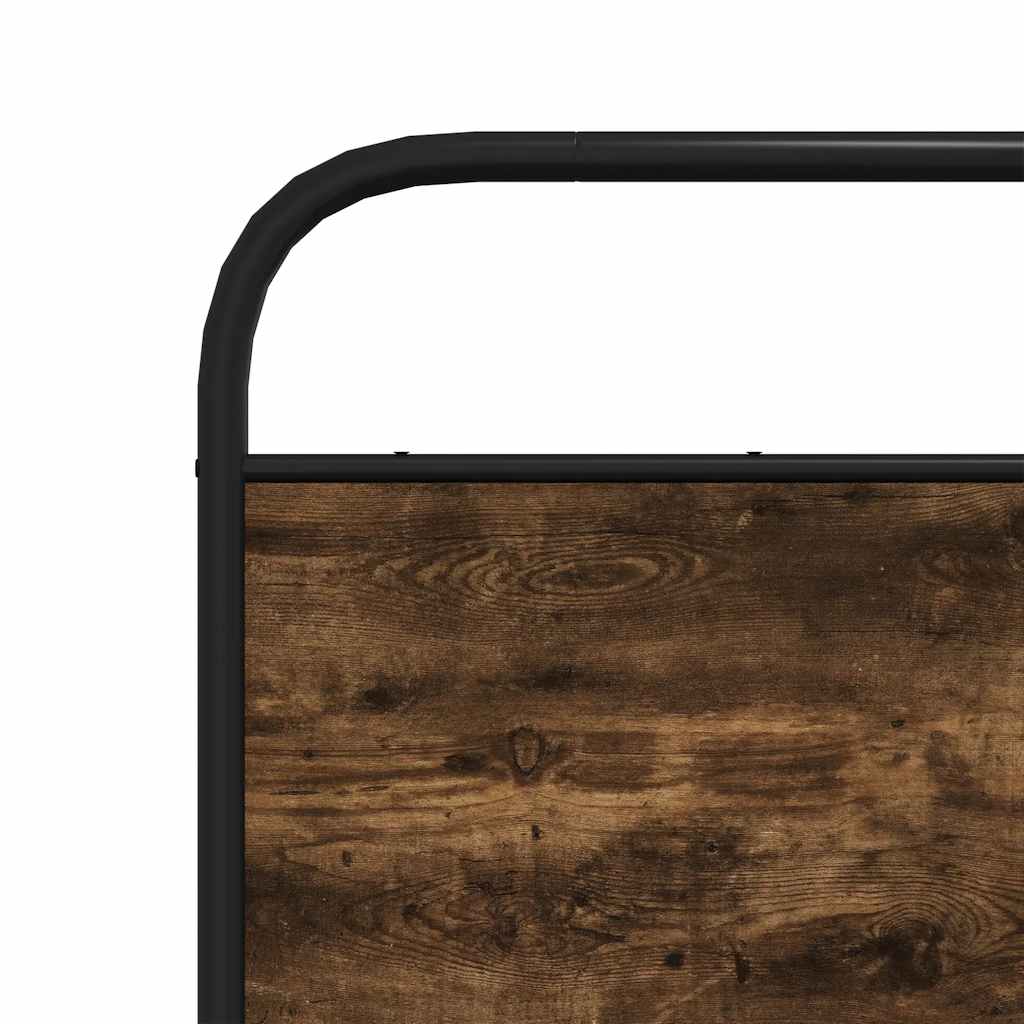 Smoked Oak Headboard 120 cm - Steel & Engineered Wood Design