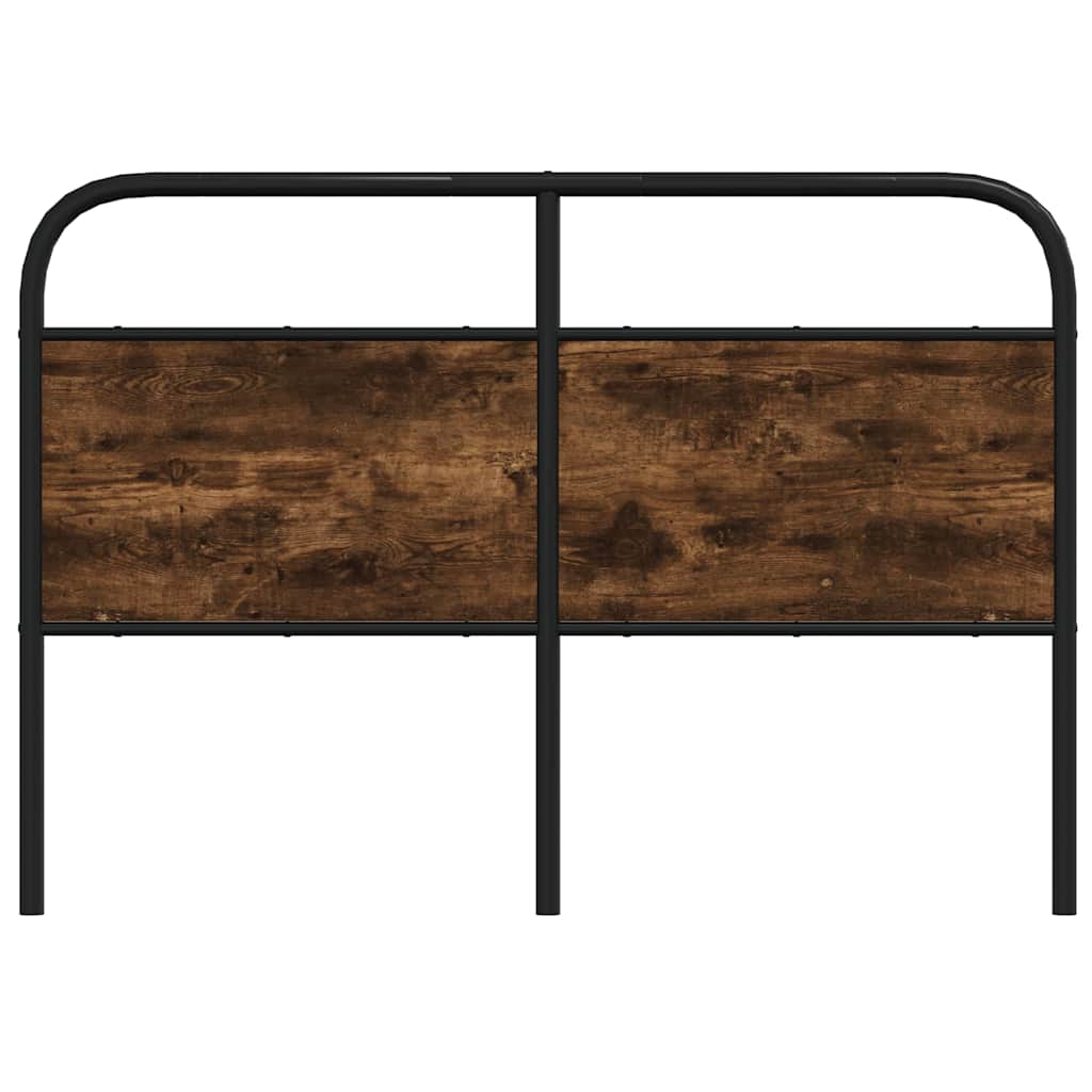 Smoked Oak Headboard - 140 cm Steel & Engineered Wood Elegance