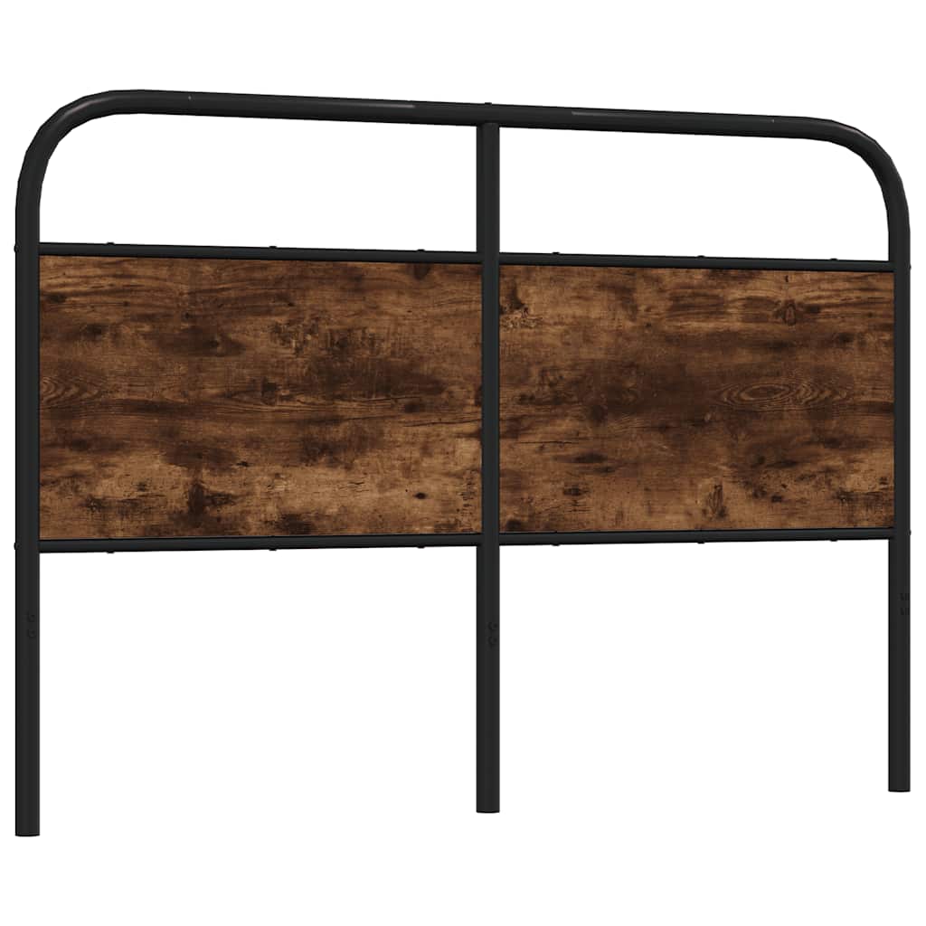 Smoked Oak Headboard - 140 cm Steel & Engineered Wood Elegance