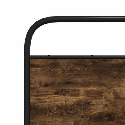 Smoked Oak Headboard - 140 cm Steel & Engineered Wood Elegance