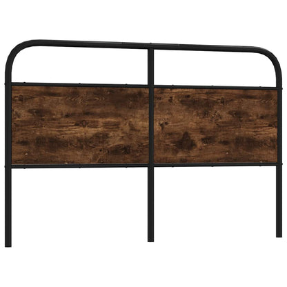 Smoked Oak Headboard 160cm - Steel & Engineered Wood Design