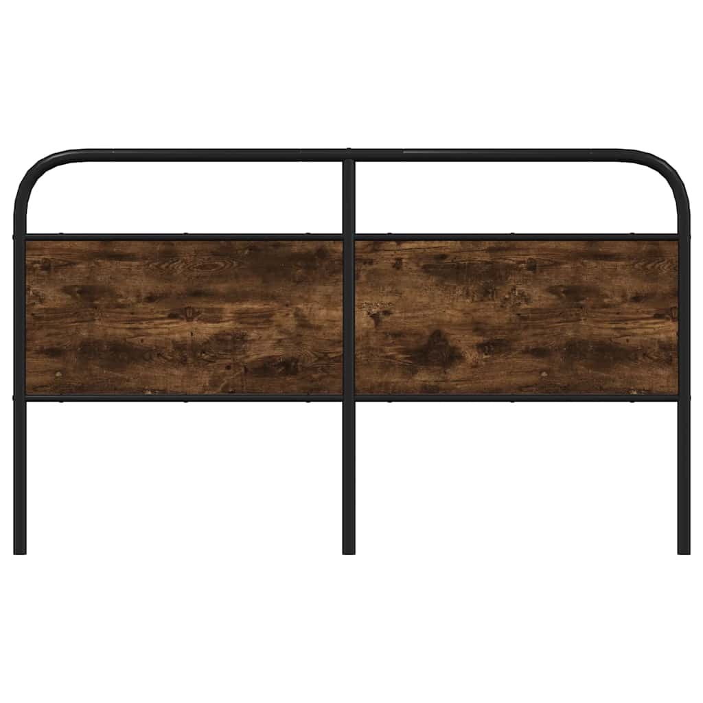 Smoked Oak Headboard 160cm - Steel & Engineered Wood Design