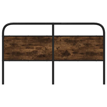 Smoked Oak Headboard 160cm - Steel & Engineered Wood Design