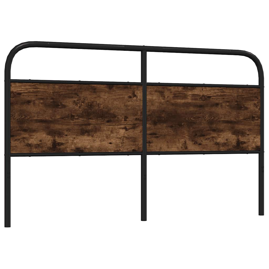 Smoked Oak Headboard 160cm - Steel & Engineered Wood Design