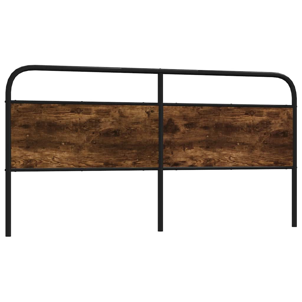 Smoked Oak Headboard 180cm | Steel & Engineered Wood Design