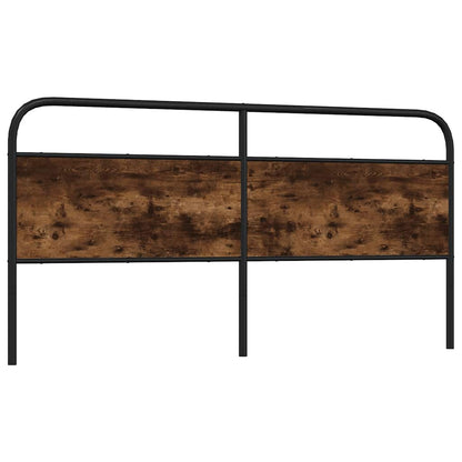 Smoked Oak Headboard 180cm | Steel & Engineered Wood Design