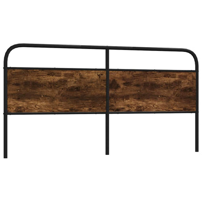 Smoked Oak Headboard 200cm - Steel & Engineered Wood Design