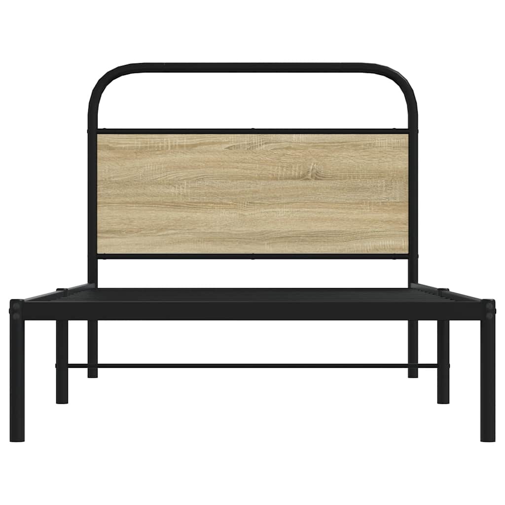 Sonoma Oak Bed Frame 100x200 cm - Engineered Wood, No Mattress