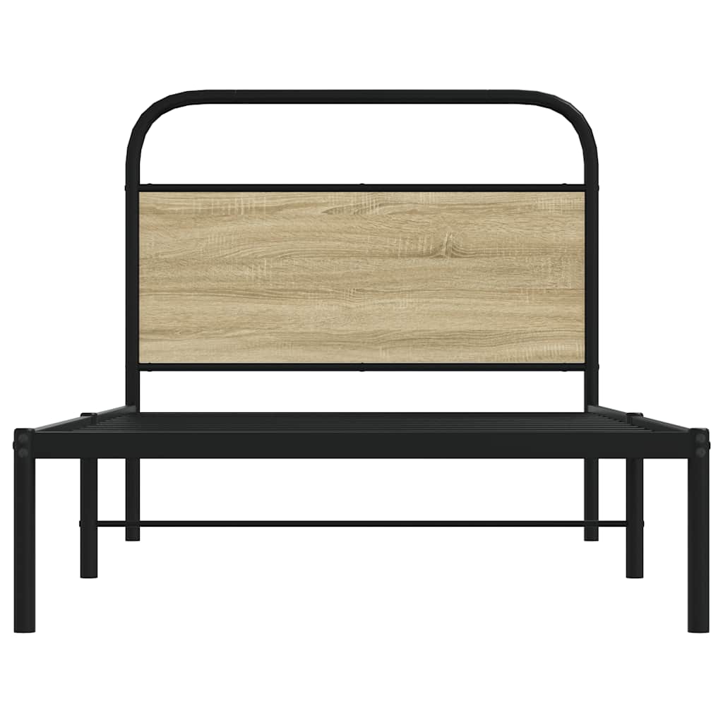 Bed Frame Without Mattress 107x203 cm Sonoma Oak Engineered Wood