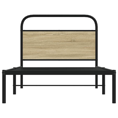 Bed Frame Without Mattress 107x203 cm Sonoma Oak Engineered Wood