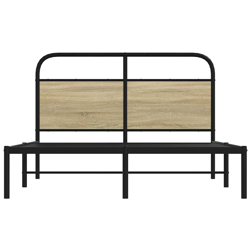 Sonoma Oak Bed Frame 120x200 cm | Engineered Wood Modern Design