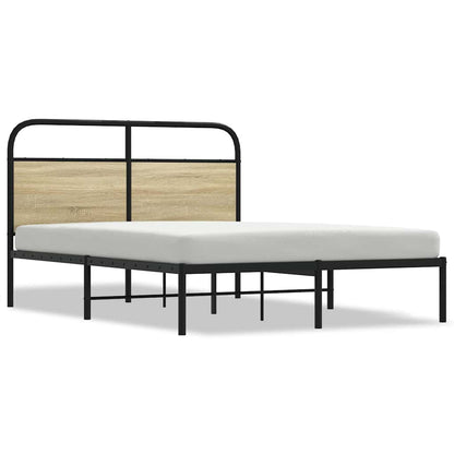 Sonoma Oak 140x200 cm Engineered Wood Bed Frame (Mattress Excluded)