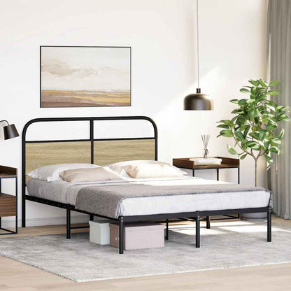Sonoma Oak 140x200 cm Engineered Wood Bed Frame (Mattress Excluded)