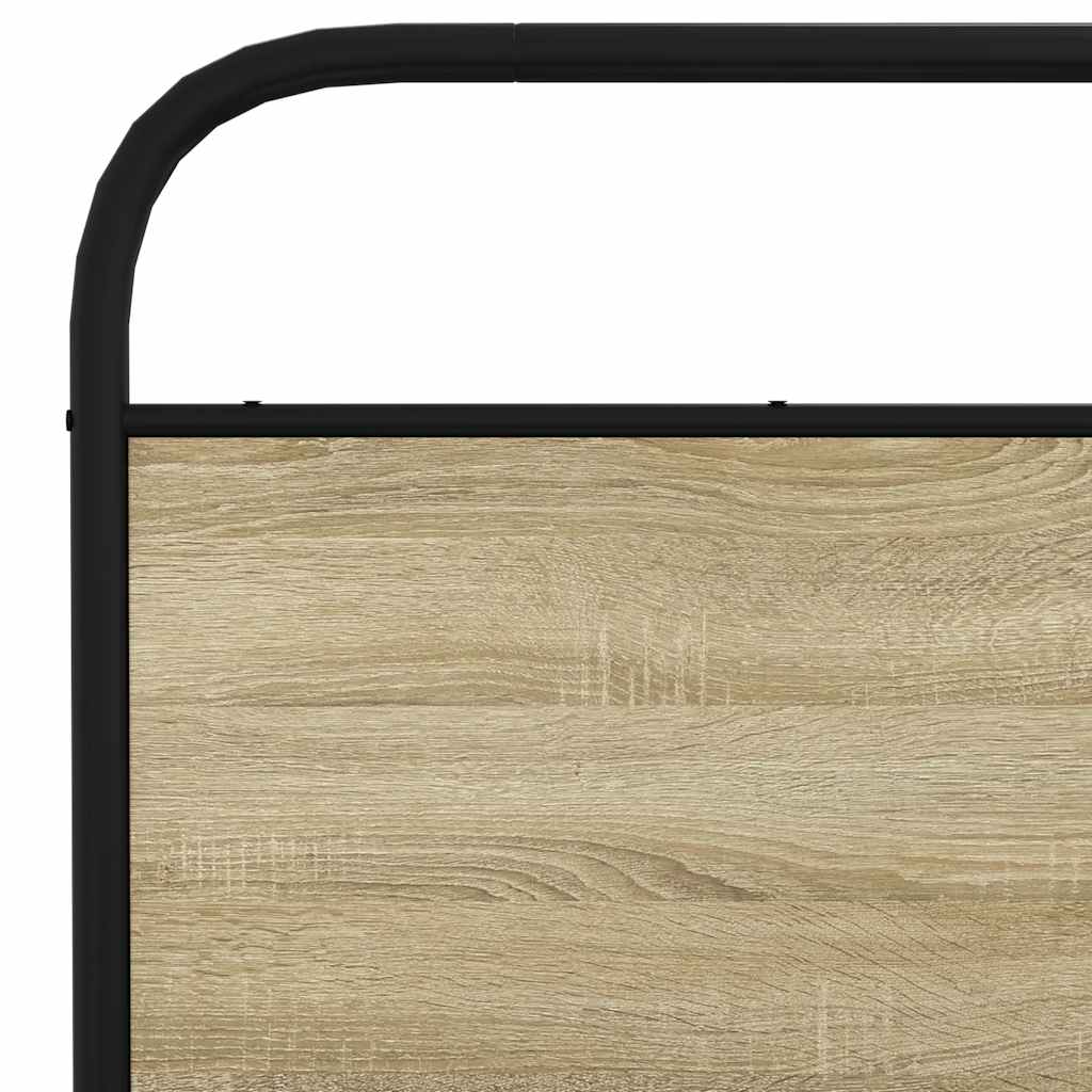 Sonoma Oak Bed Frame 160x200 cm - Engineered Wood, No Mattress