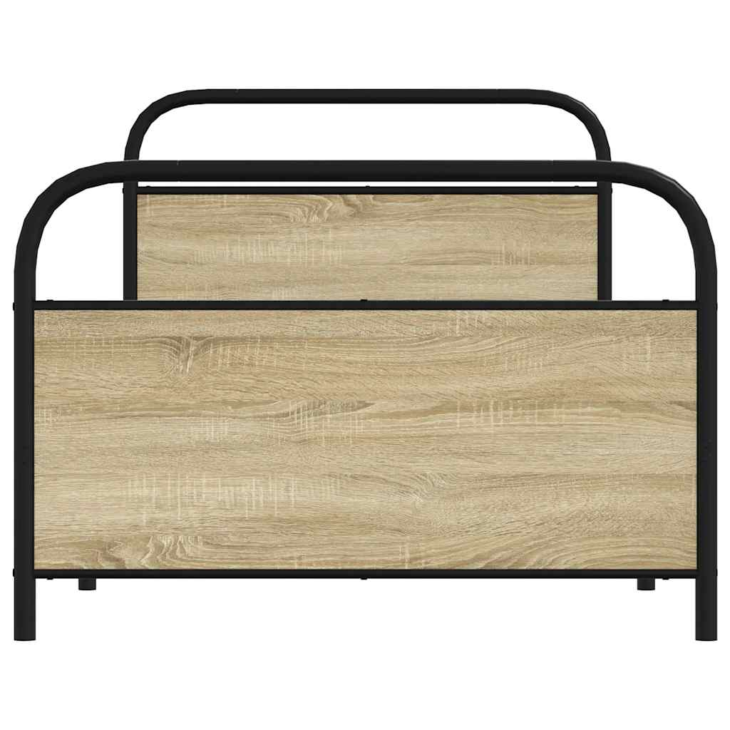 Sonoma Oak Single Bed Frame 90x190 cm - Engineered Wood