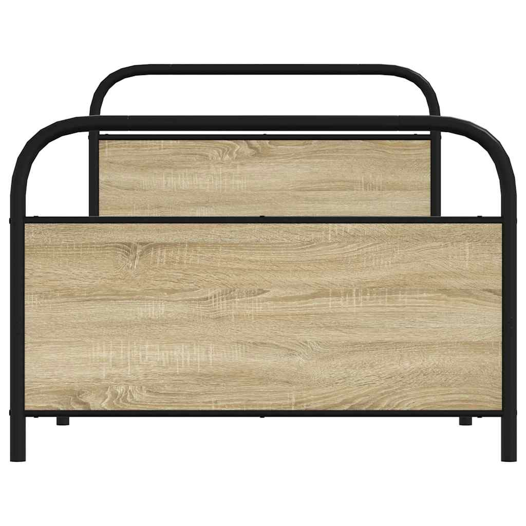 Sonoma Oak Bed Frame 90x200 cm - Engineered Wood, No Mattress