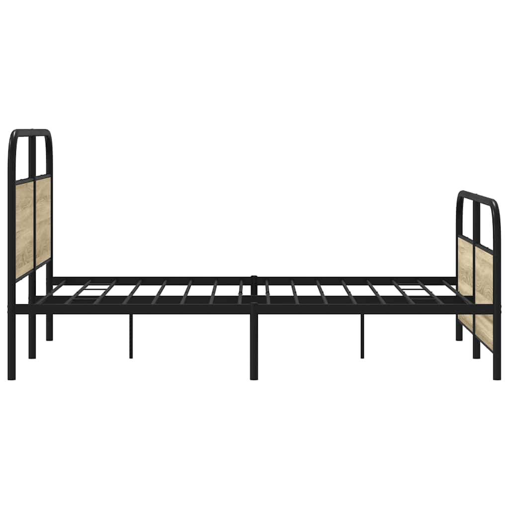 Small Double Bed Frame 120x190 cm Sonoma Oak Wood, No Mattress