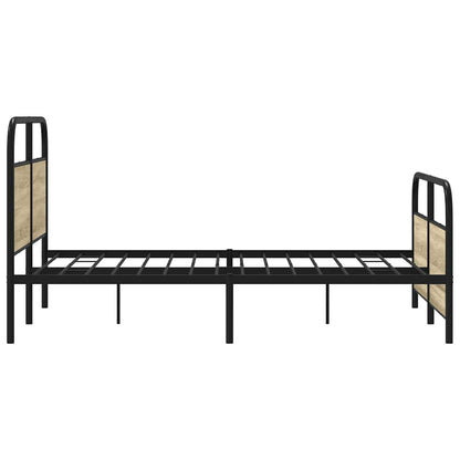 Small Double Bed Frame 120x190 cm Sonoma Oak Wood, No Mattress