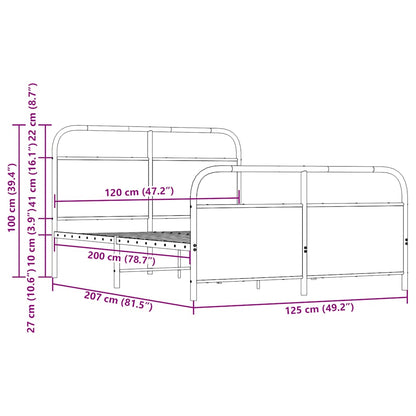 Bed Frame Without Mattress 120x200 cm Sonoma Oak Engineered Wood