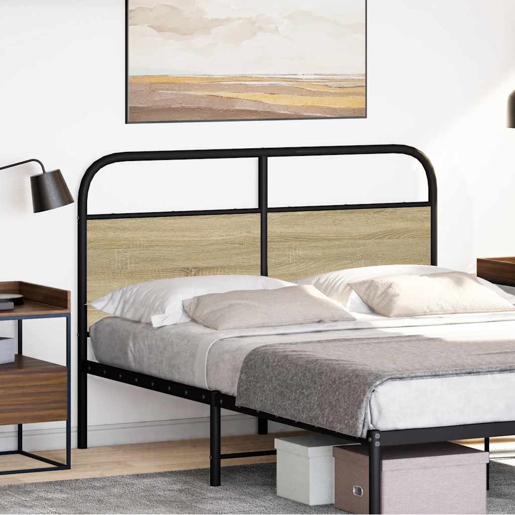 Sonoma Oak Headboard, Steel & Wood, 135 cm - Stylish & Durable