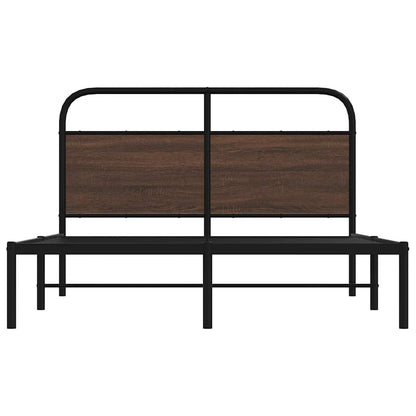Bed Frame Without Mattress 135x190 cm Double Brown Oak Engineered Wood