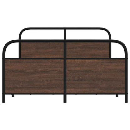 Brown Oak Engineered Wood Bed Frame 120x200 cm - No Mattress