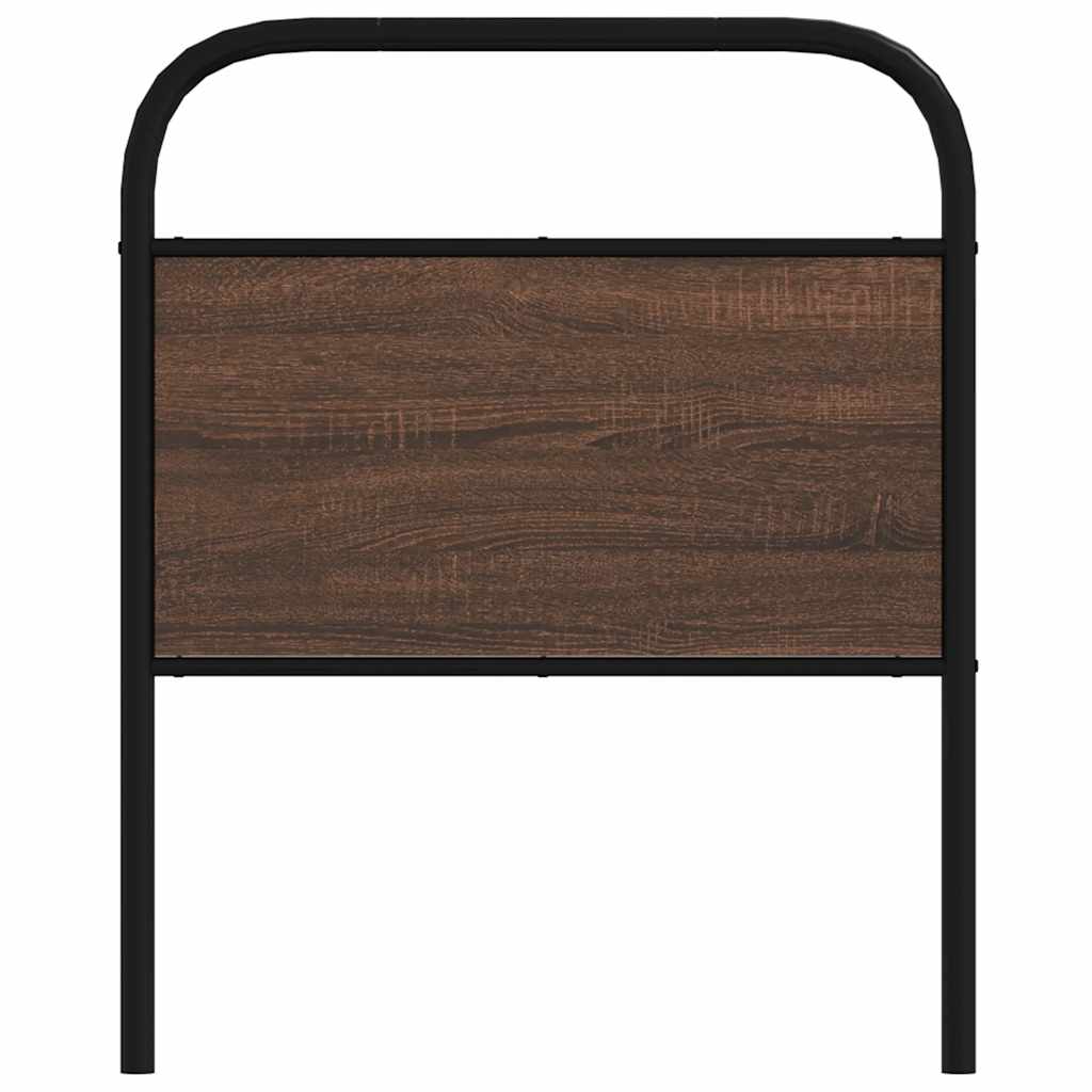 Brown Oak Headboard 75cm - Steel & Engineered Wood
